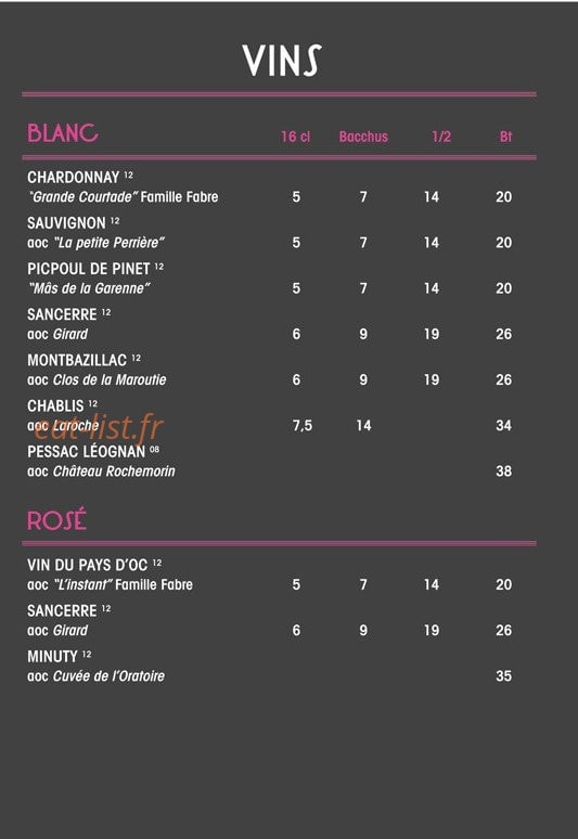 Folie's Café — carte page 5