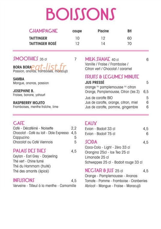 Folie's Café — carte page 9