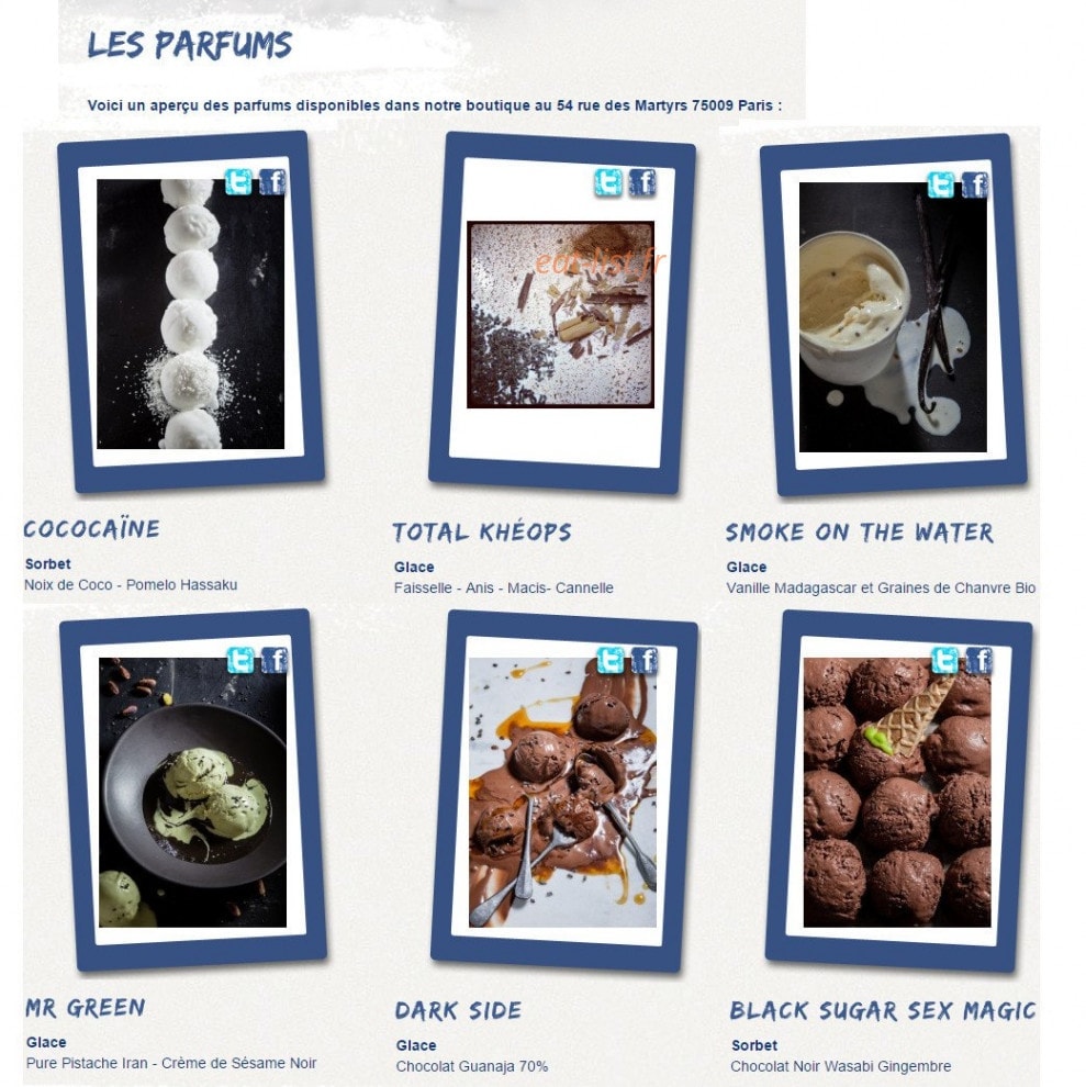 Glaces Glazed — carte page 1