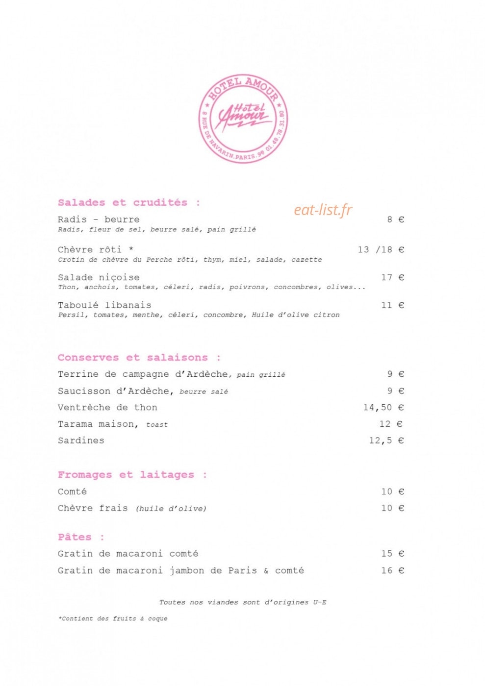 Hôtel Amour — carte page 3