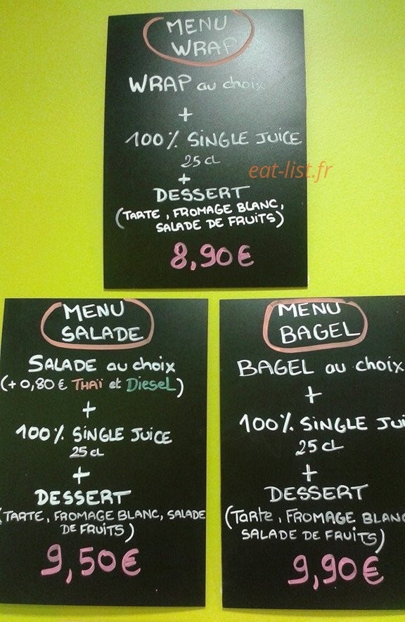 Juicy & Tasty — carte page 1