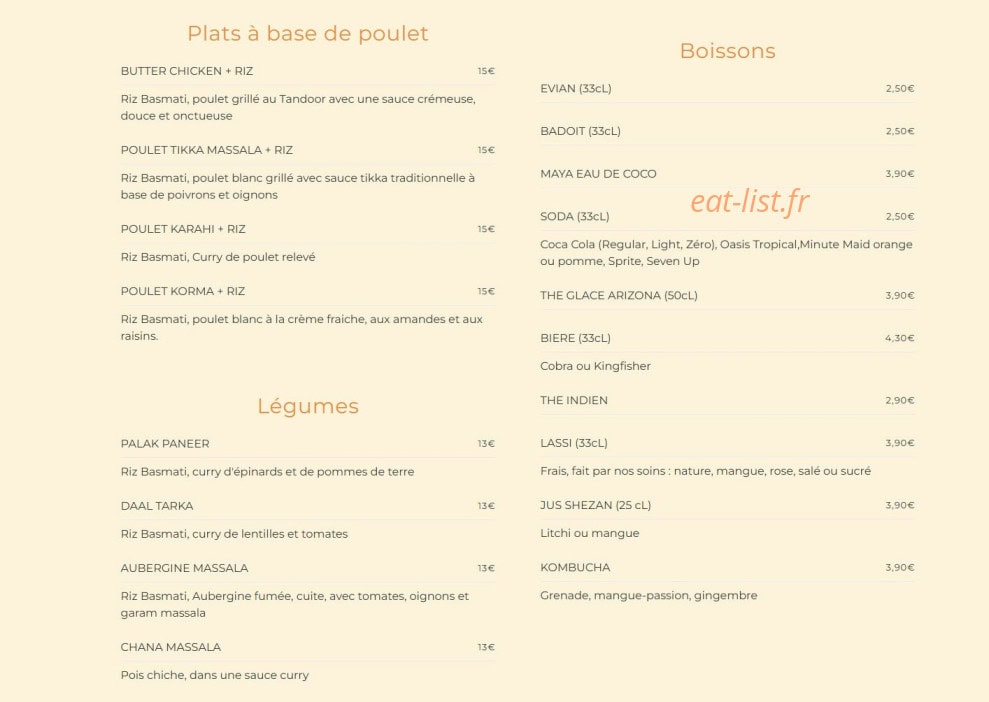 Kurry Up — carte page 2