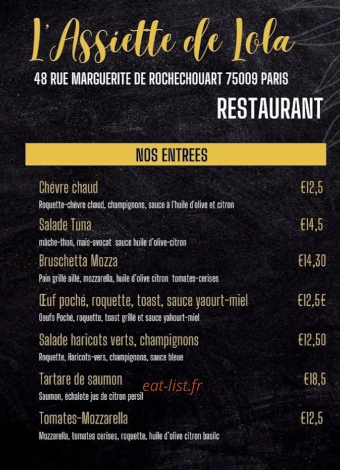 L'assiette de Lola — carte page 1