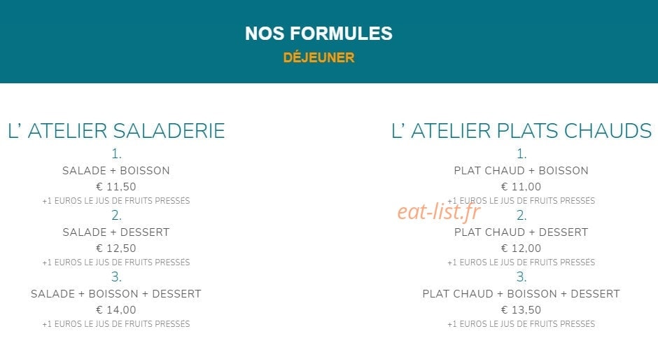 L'Atelier Saisonnier — carte page 4