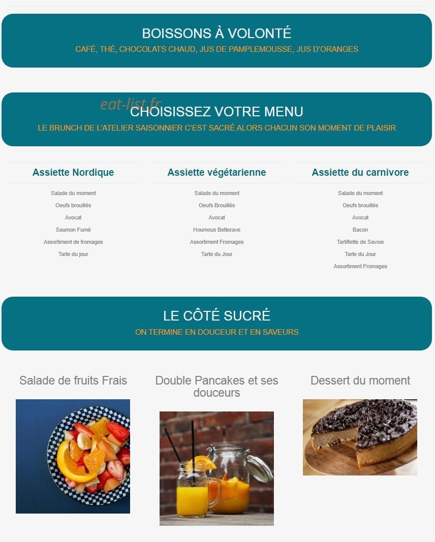 L'Atelier Saisonnier — carte page 7
