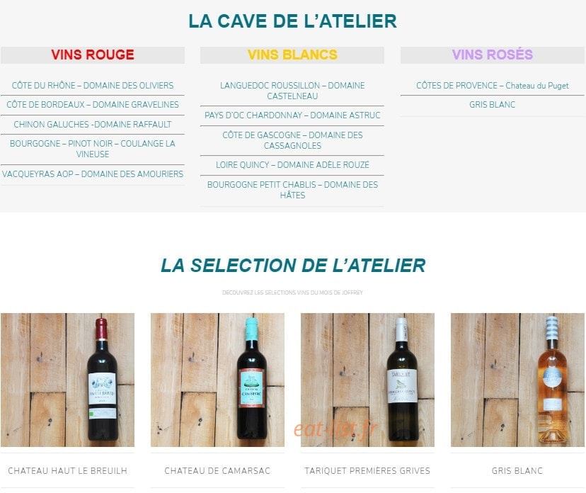 L'Atelier Saisonnier — carte page 2