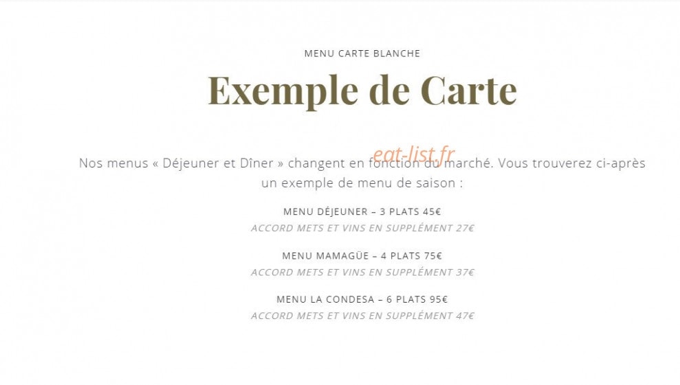 La Condesa — carte page 1
