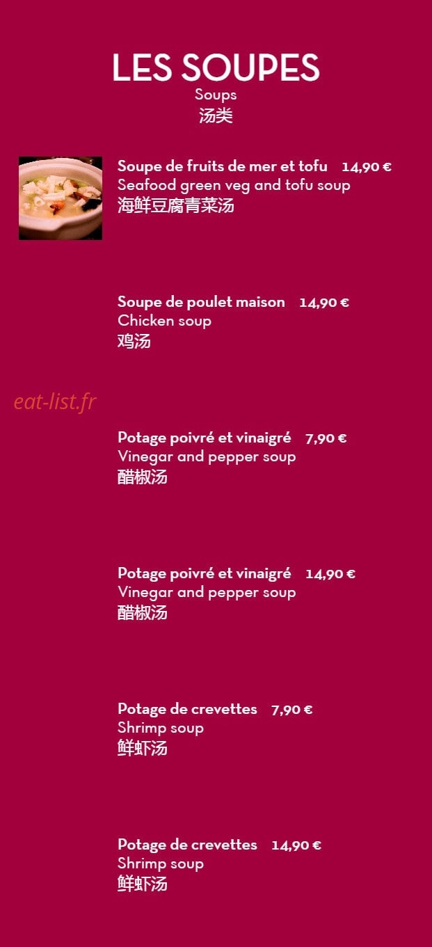 La Cuisine de Chez Moi — carte page 7