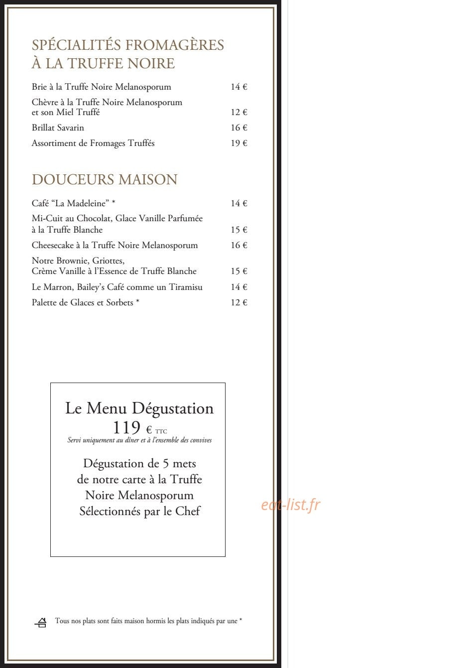 La Maison de la Truffe — carte page 3