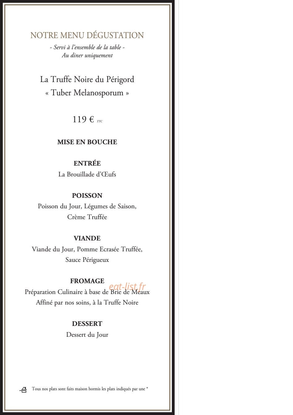 La Maison de la Truffe — carte page 4