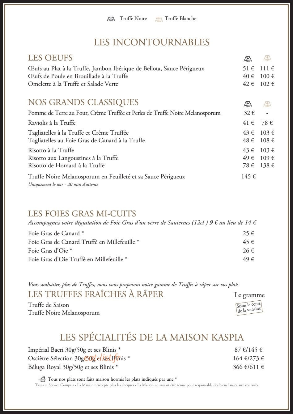 La Maison de la Truffe — carte page 2