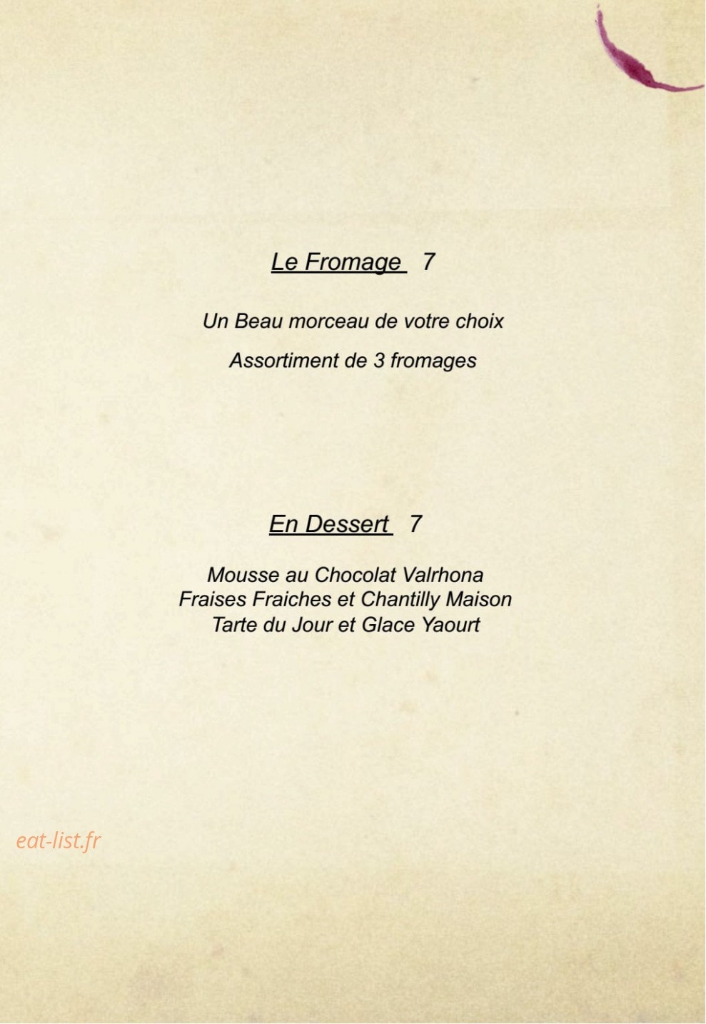 La Muse Du Chai — carte page 5