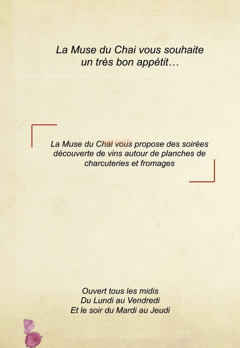 La Muse Du Chai — carte page 6