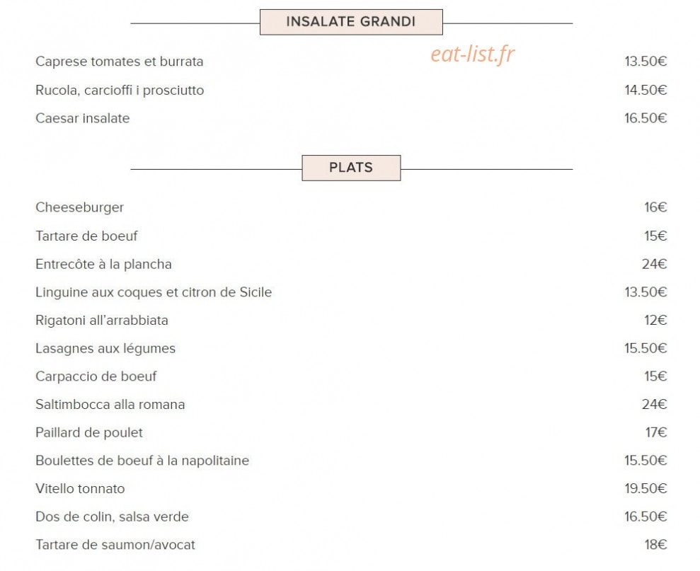 La Taverne — carte page 2