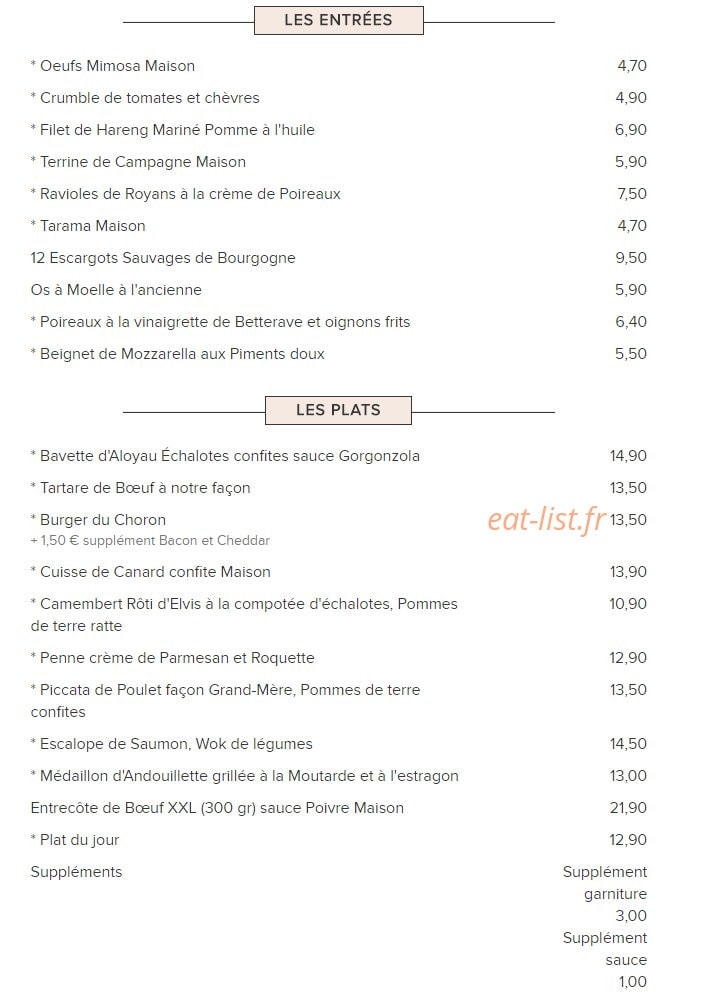 La Terrasse Choron — carte page 2