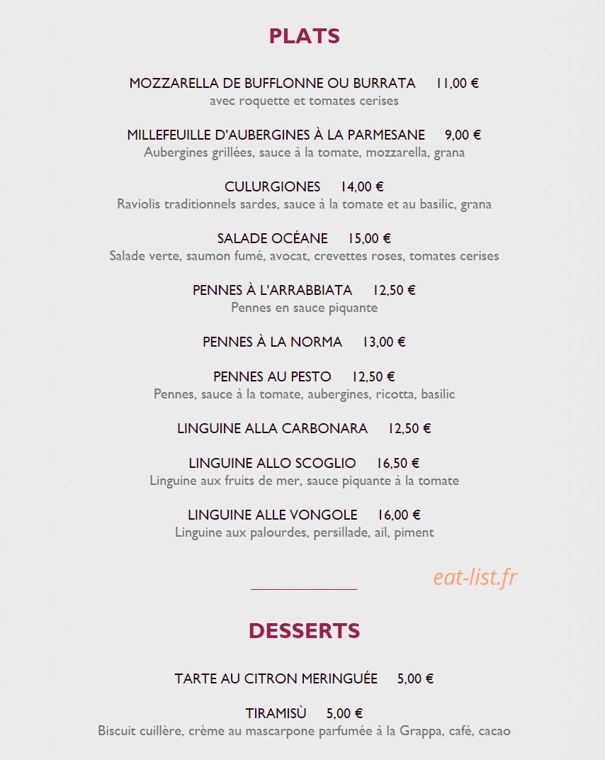 La Trattoria dell'isola — carte page 11