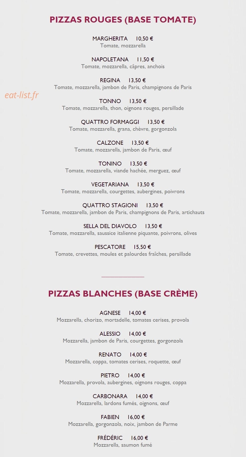 La Trattoria dell'isola — carte page 4