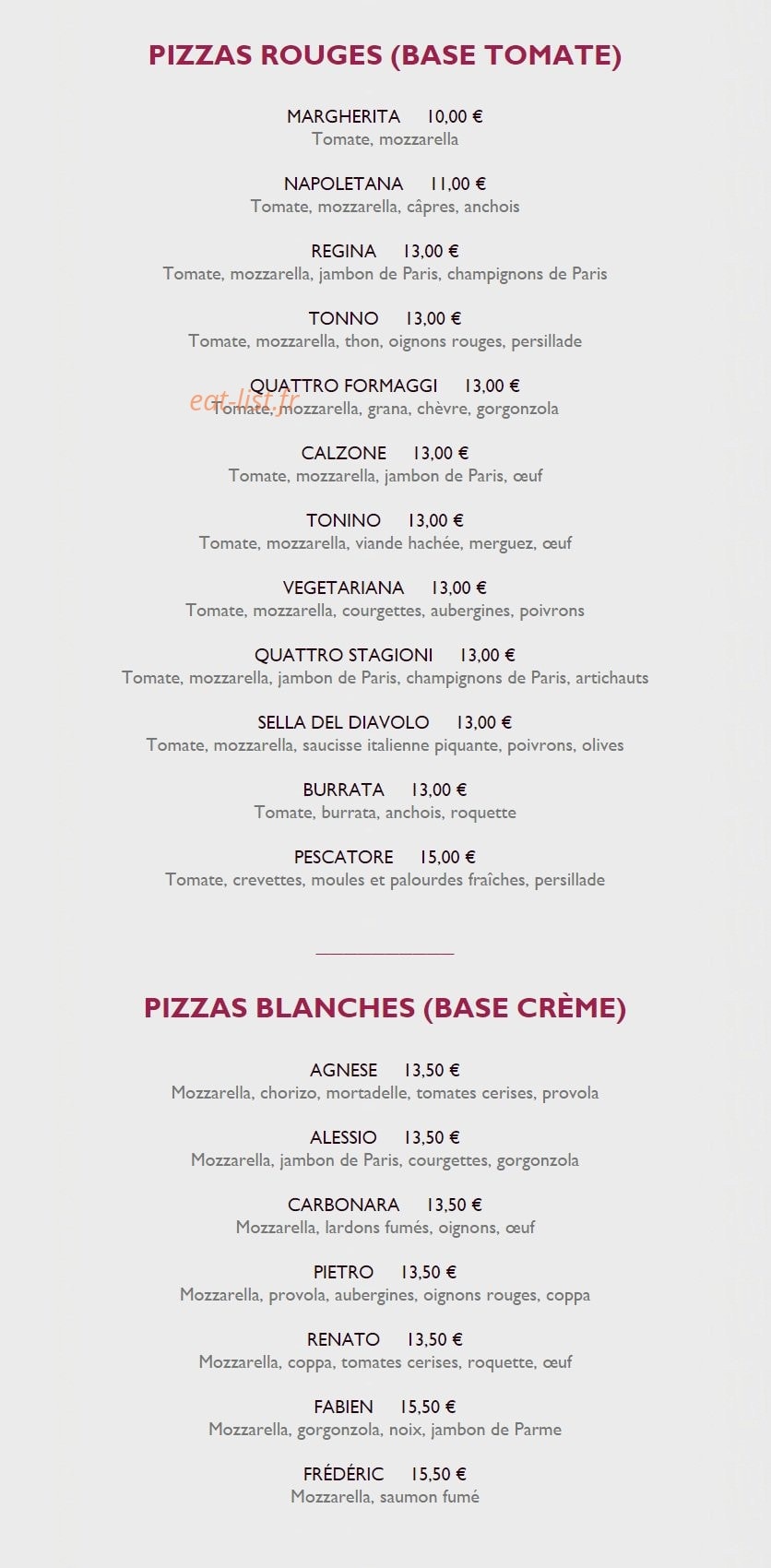 La Trattoria dell'isola — carte page 10