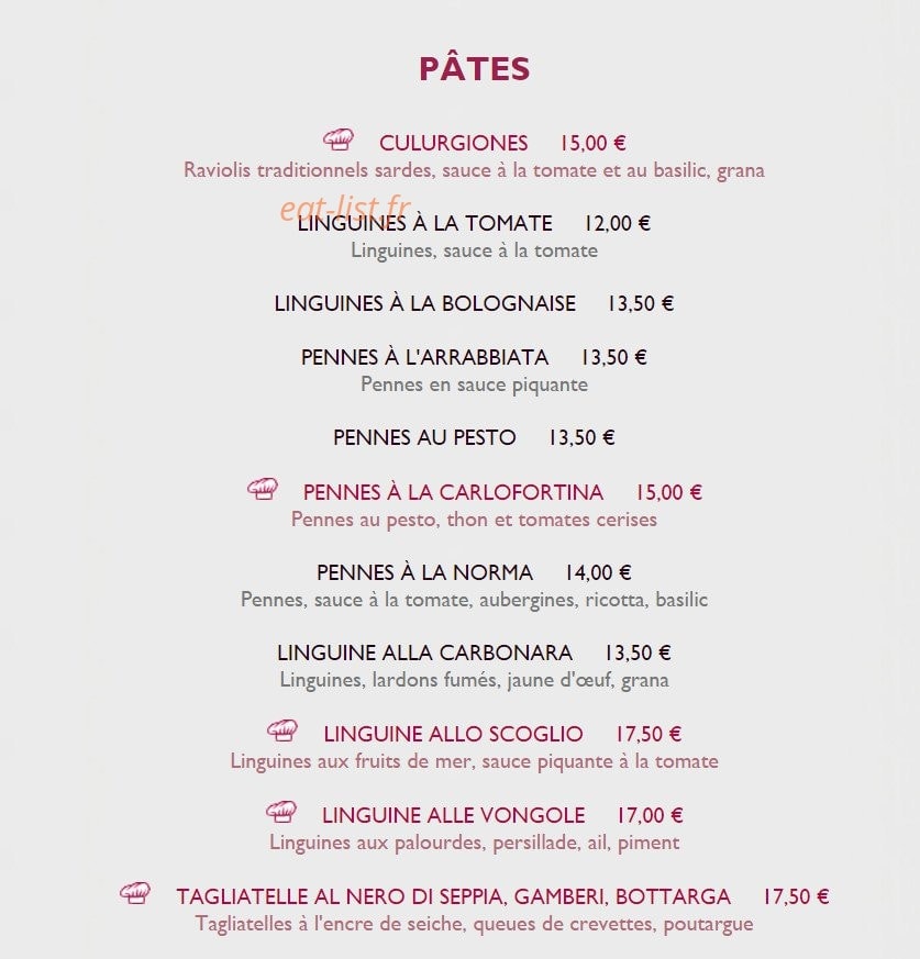 La Trattoria dell'isola — carte page 2