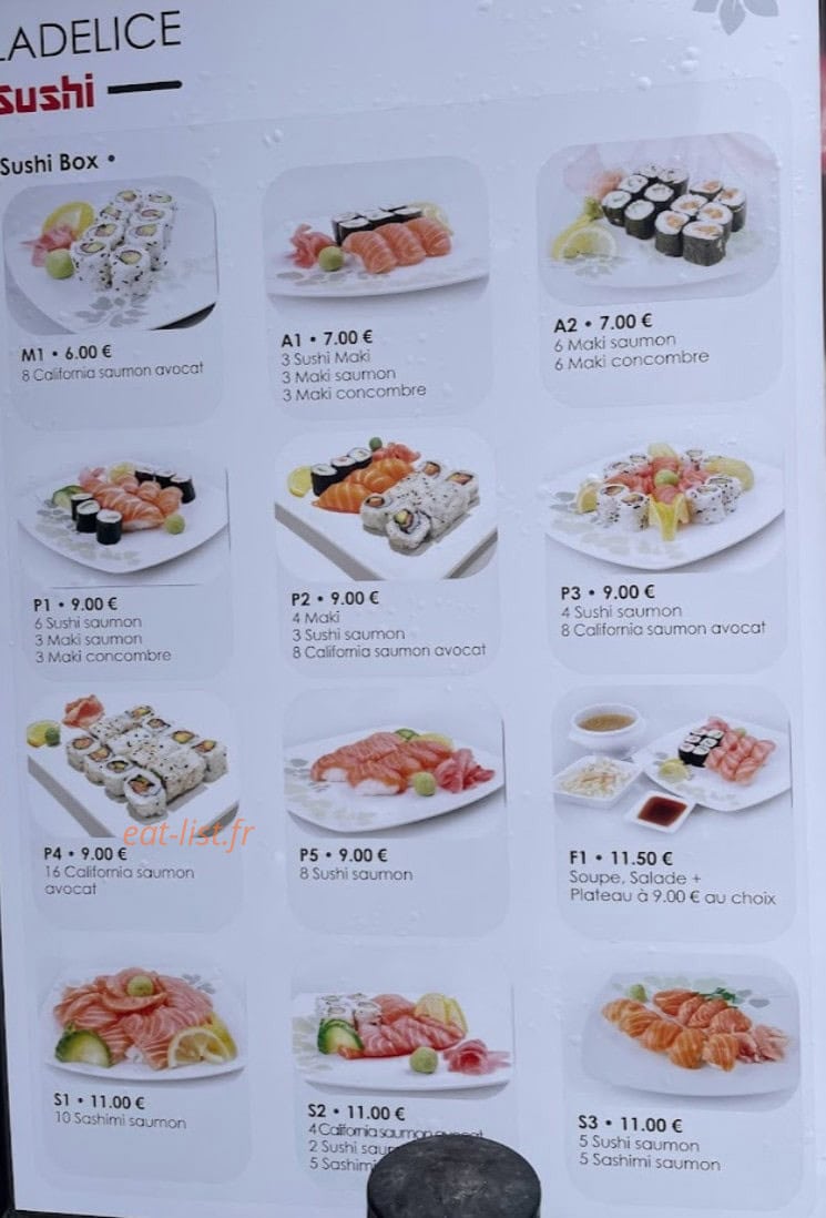 Ladelice Sushi — carte page 2