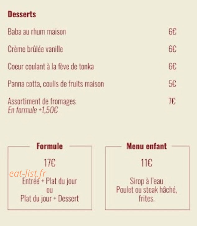 Le Bistrot Verdeau — carte page 4