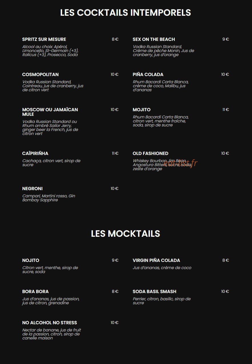 Le Cancan Pigalle — carte page 4