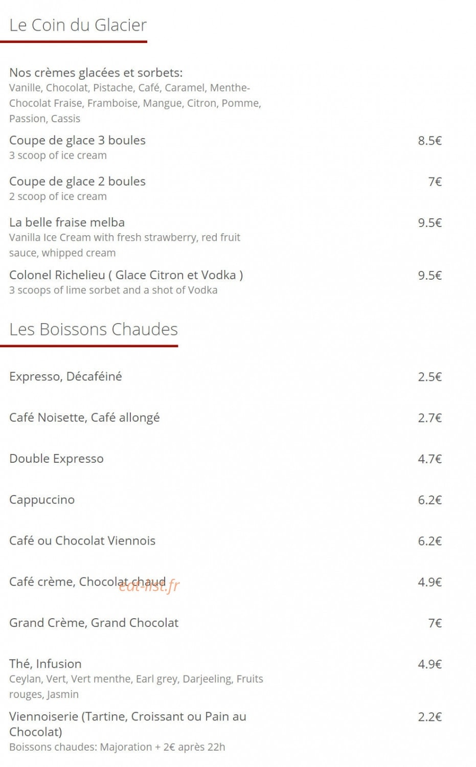 Le Cardinal — carte page 7
