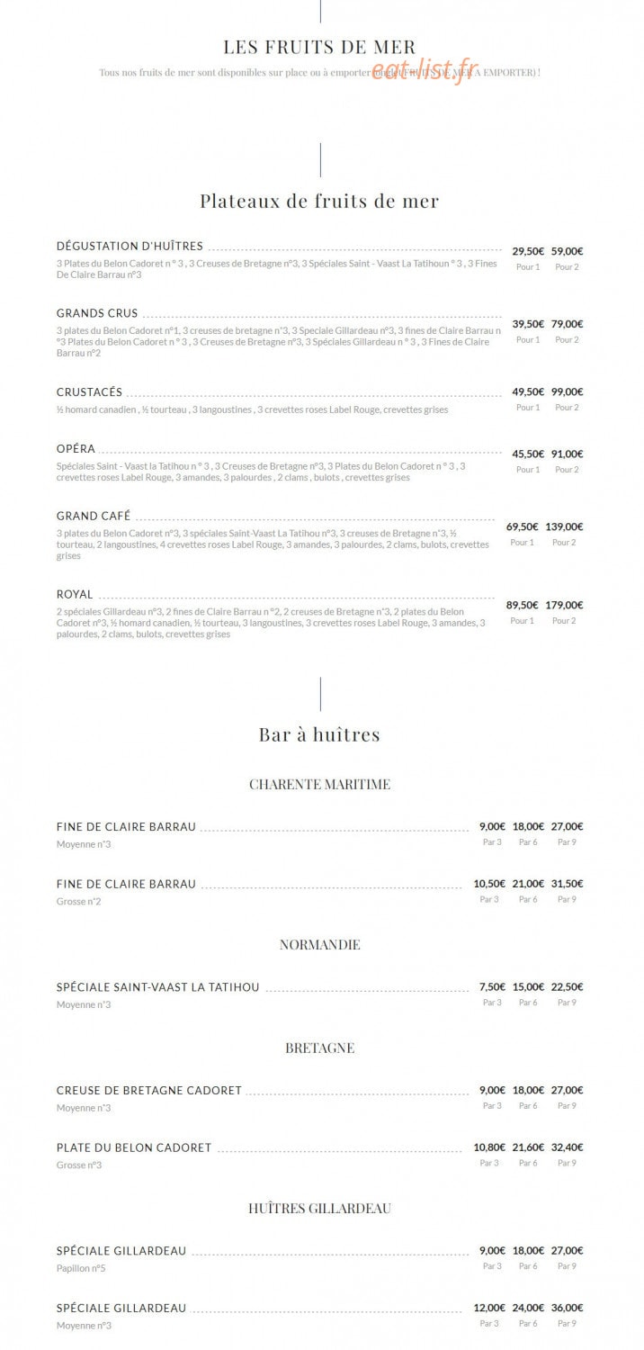 Le grand café Capucines — carte page 1