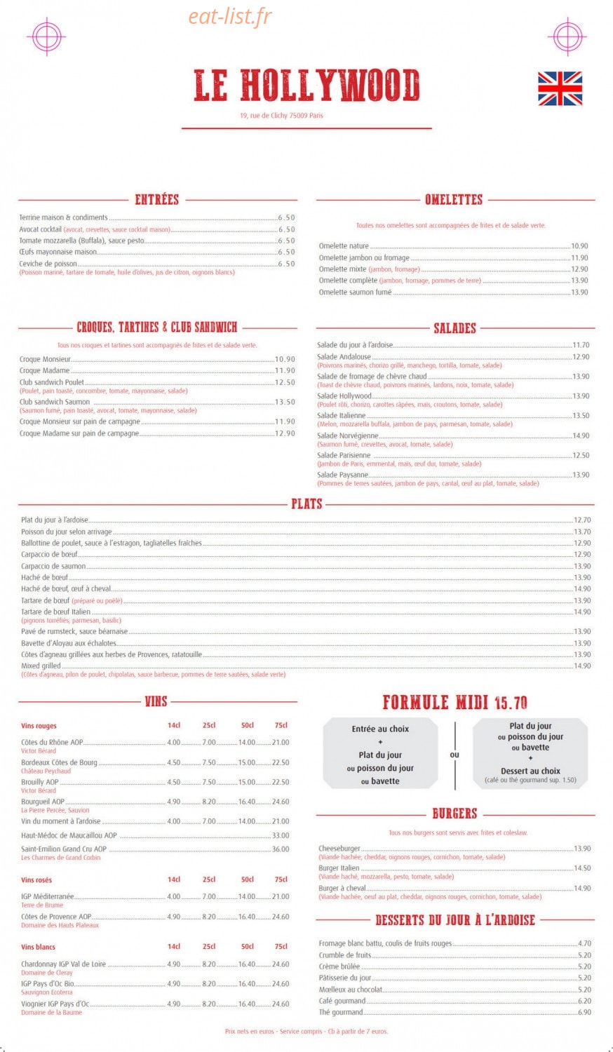 Le Hollywood — carte page 1