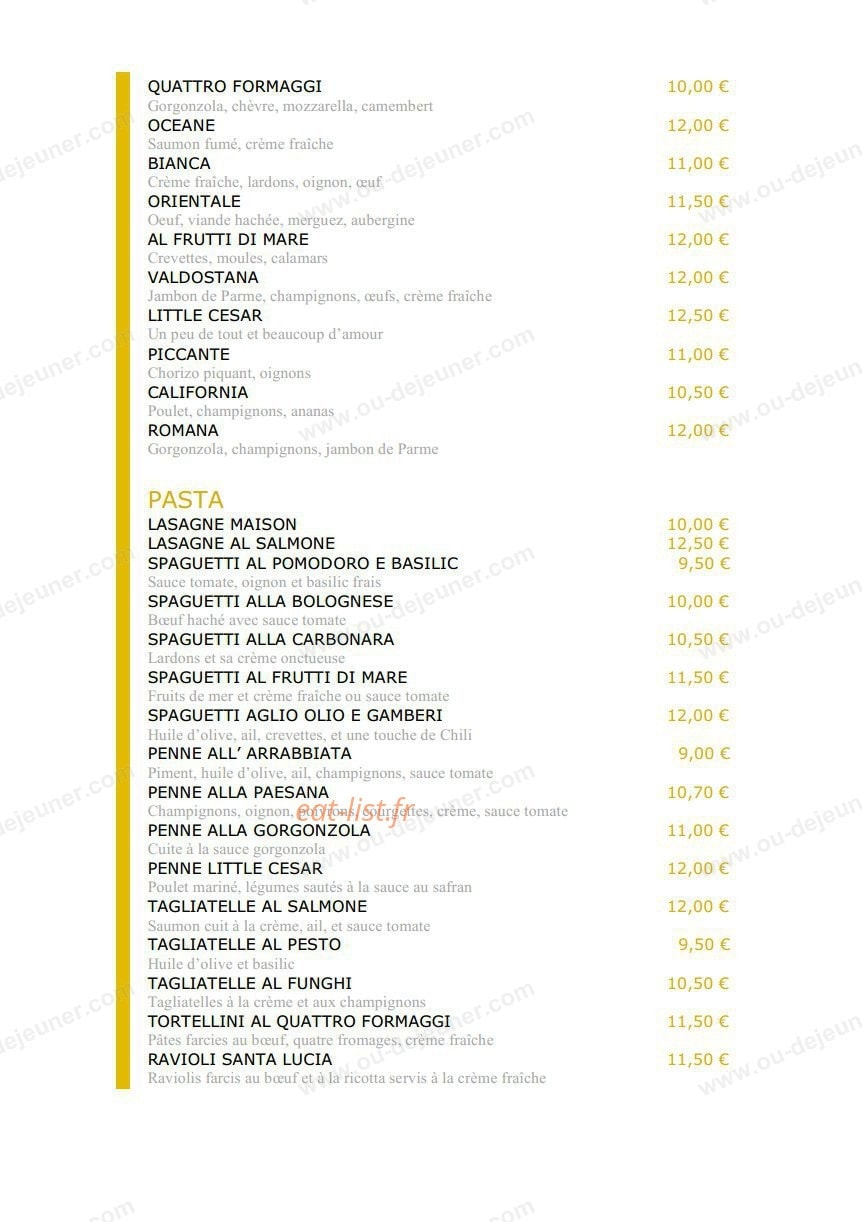 Le little césar — carte page 3