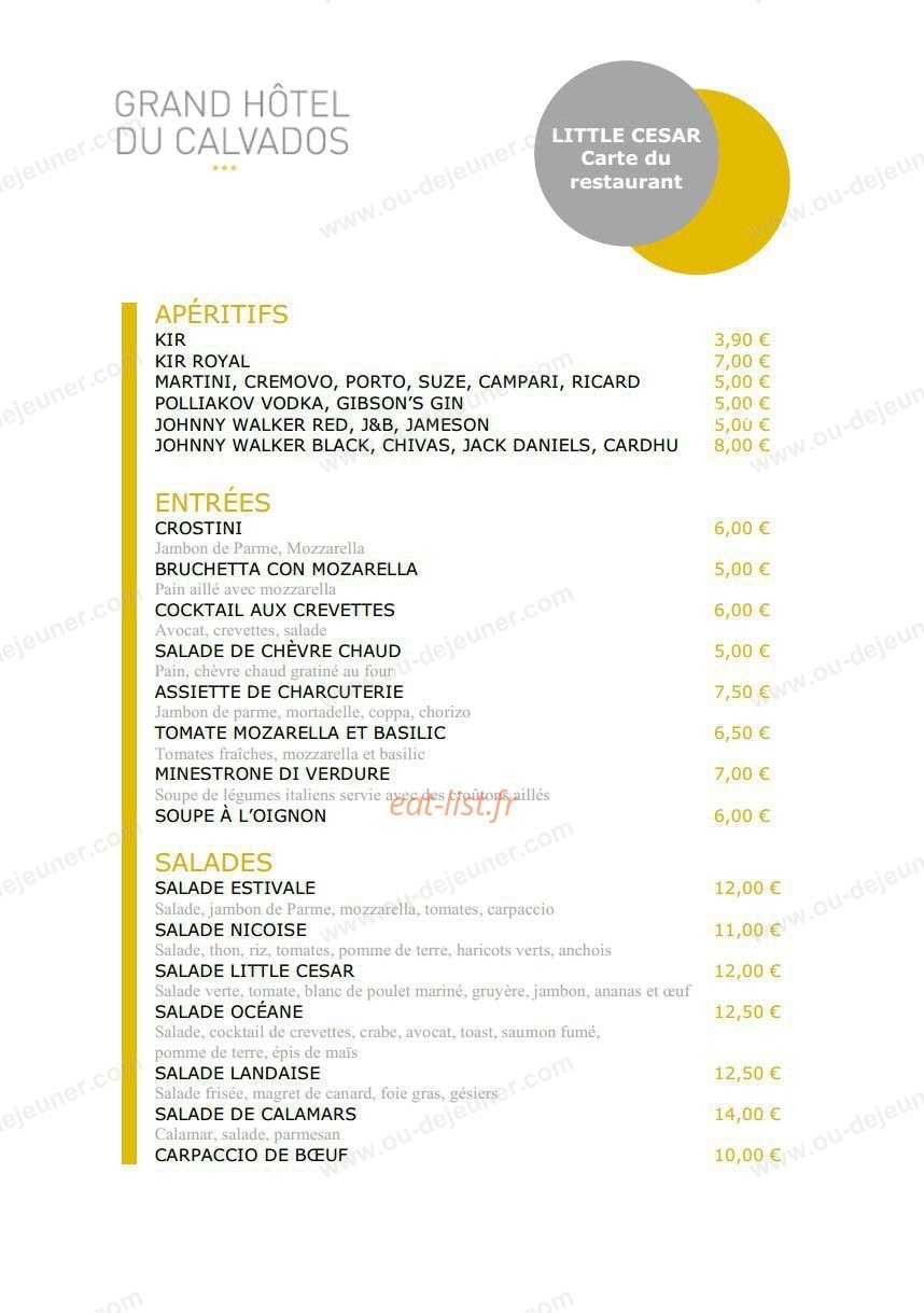 Le little césar — carte page 1