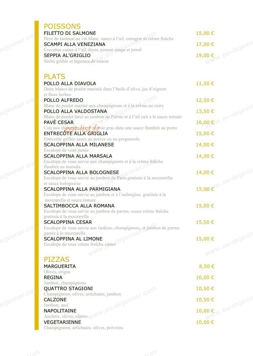 Le little césar — carte page 2