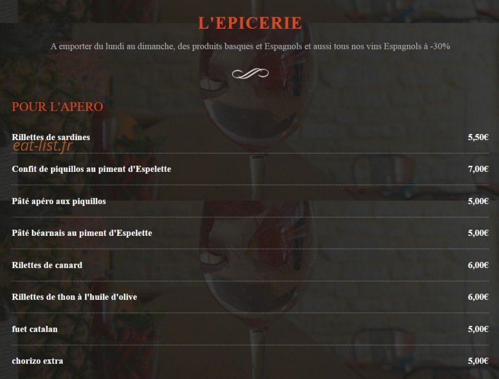 Le p'tit barcelone — carte page 9
