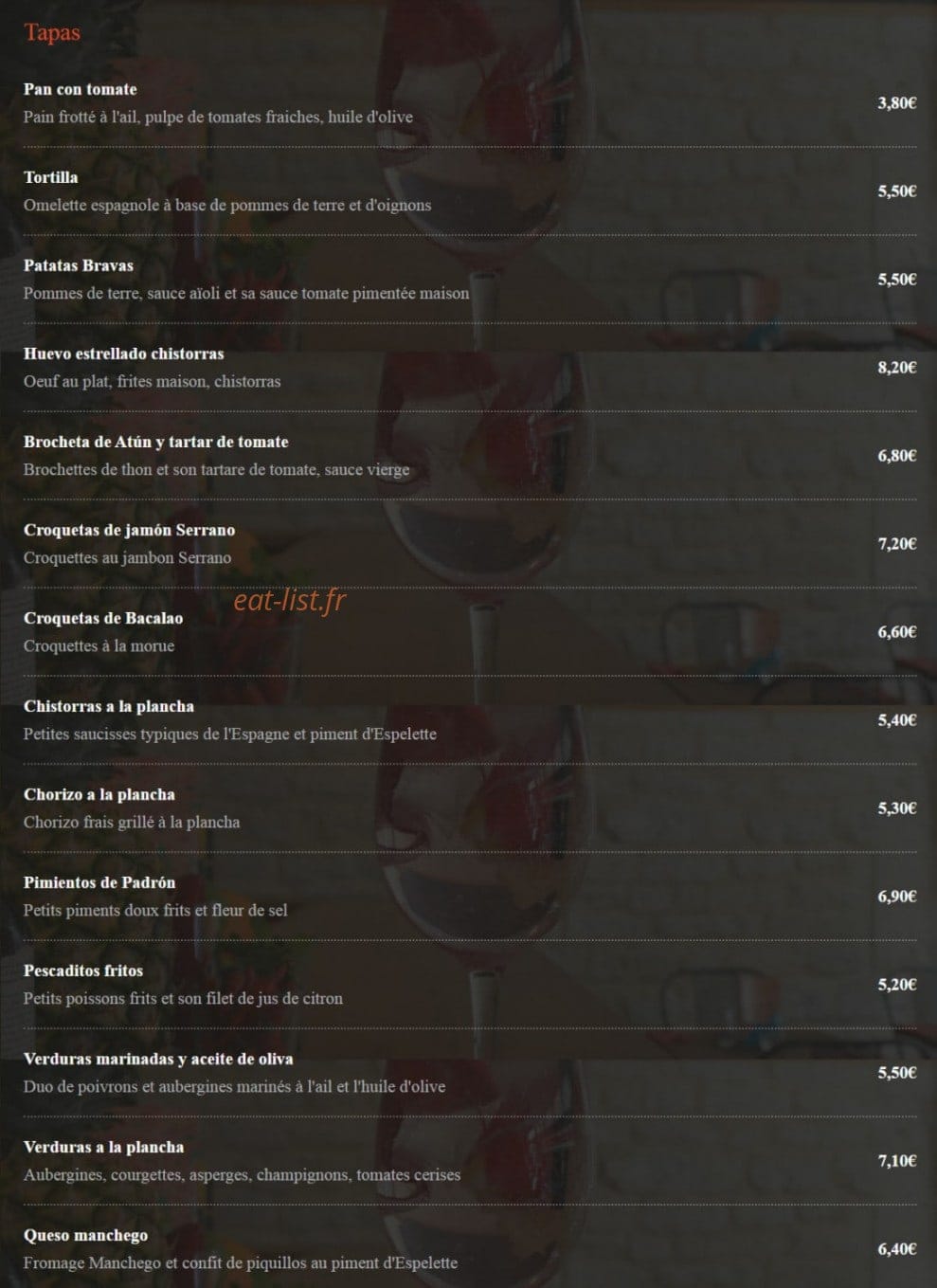 Le p'tit barcelone — carte page 1