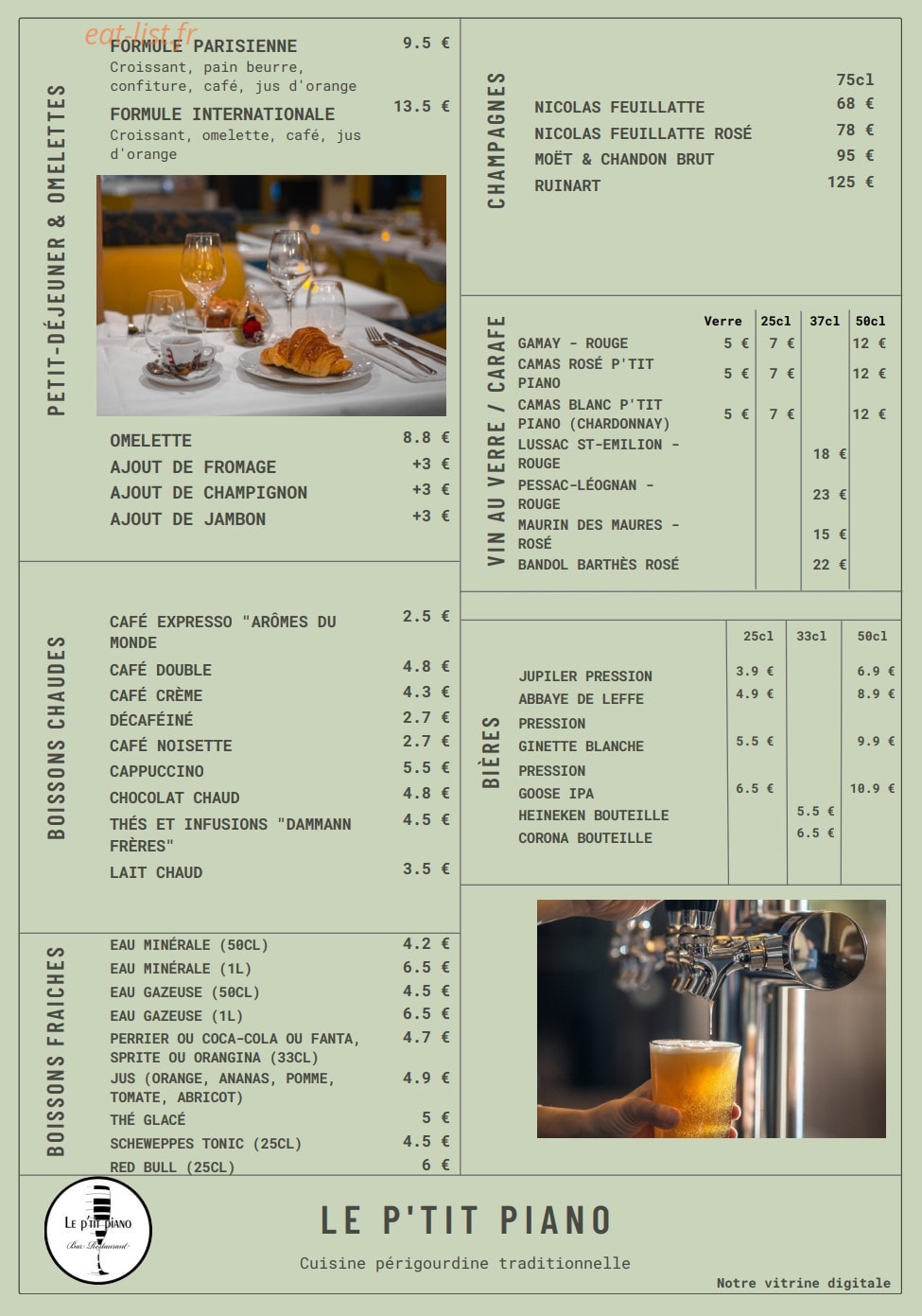Le P'tit Piano — carte page 5