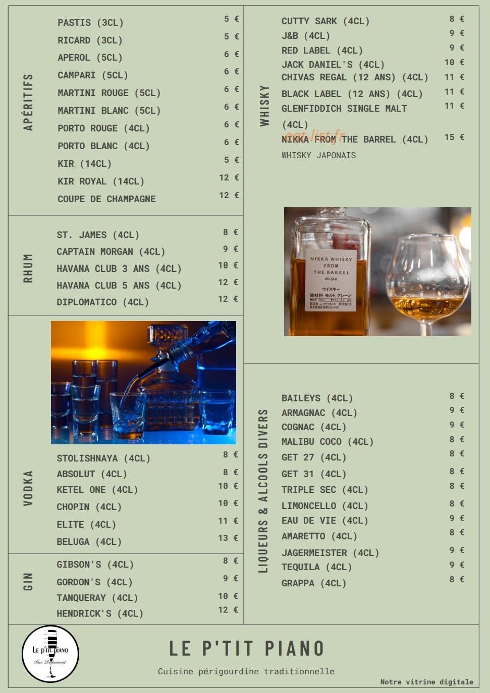 Le P'tit Piano — carte page 7