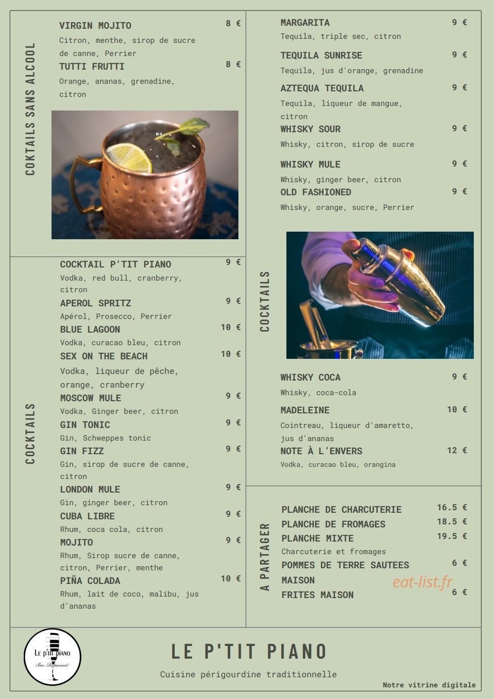 Le P'tit Piano — carte page 6