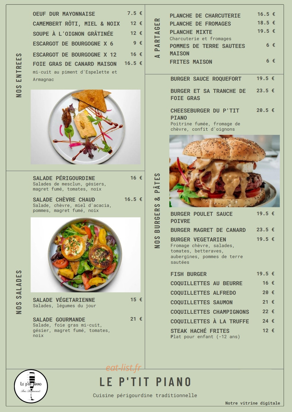 Le P'tit Piano — carte page 2