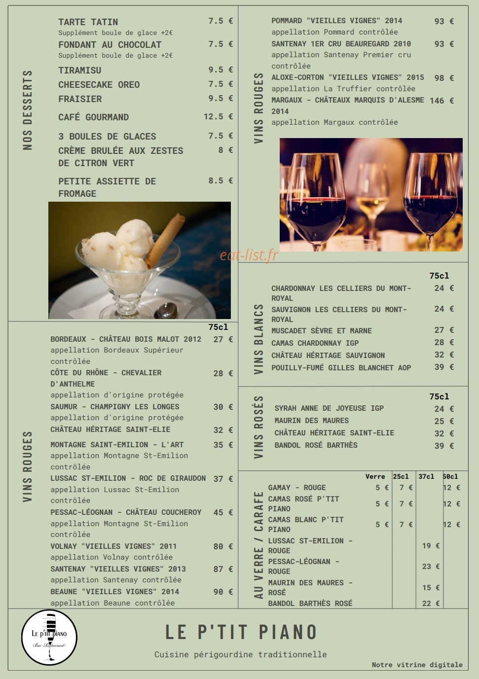 Le P'tit Piano — carte page 4