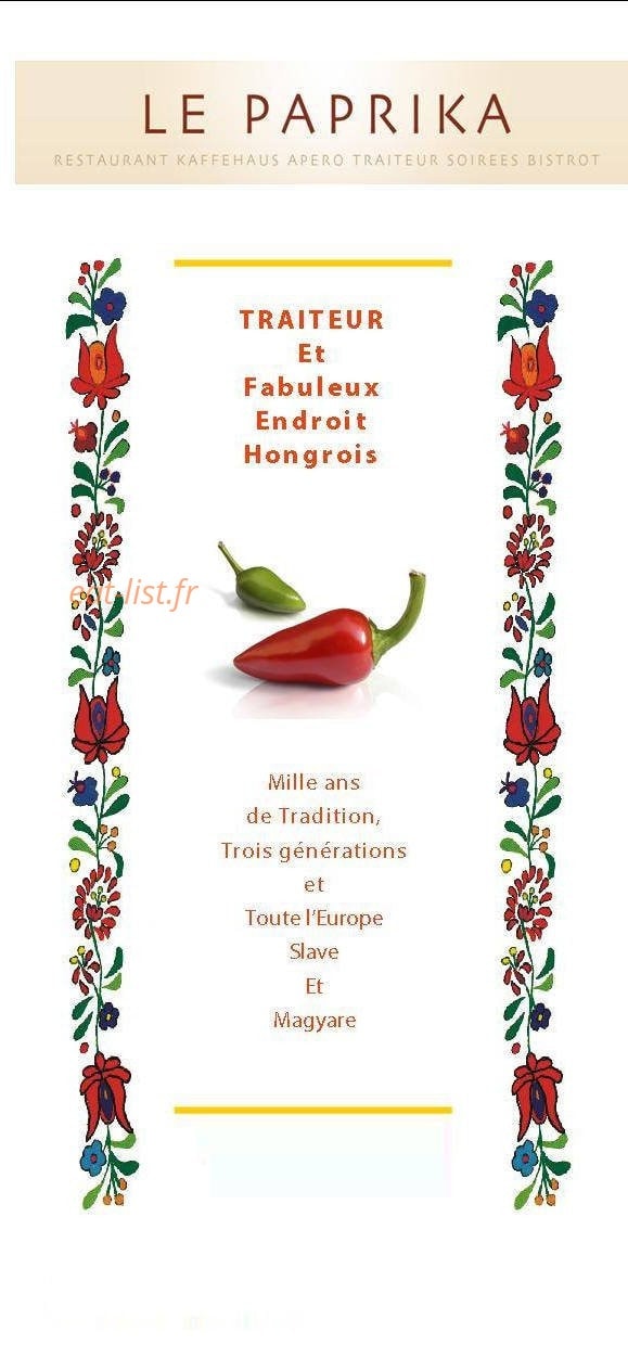 Le paprika — carte page 1