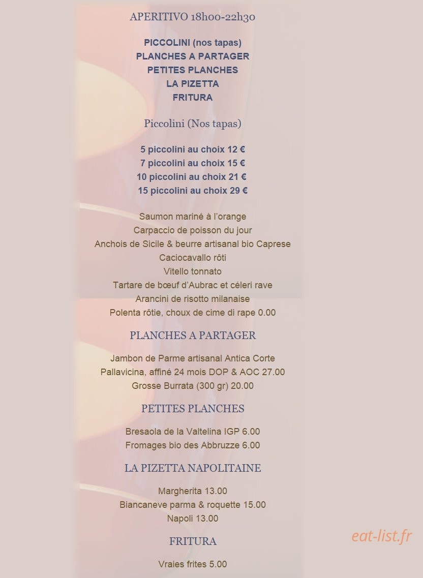 Le Patio Opéra — carte page 1
