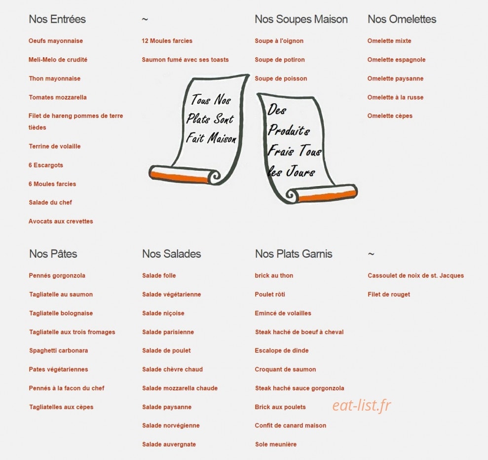 Le Petit Gourmet — carte page 1