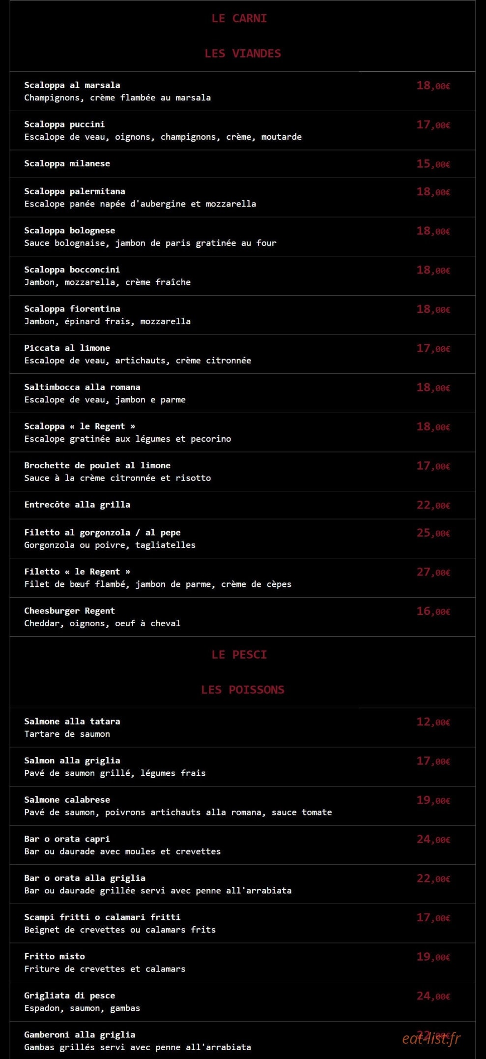 Le regent — carte page 4