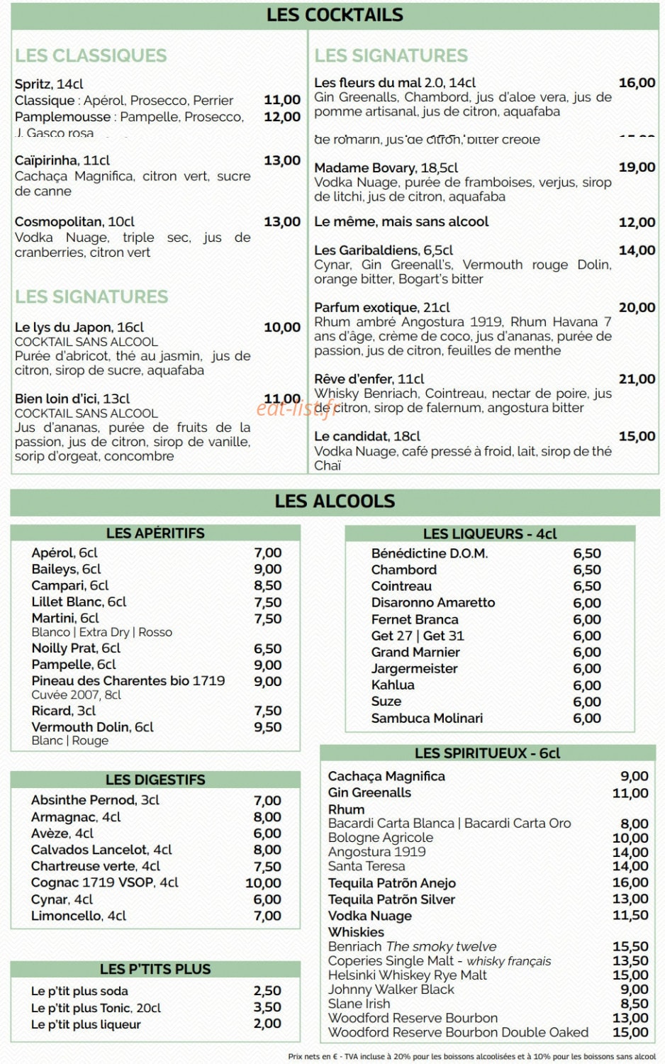 Le Shack — carte page 3