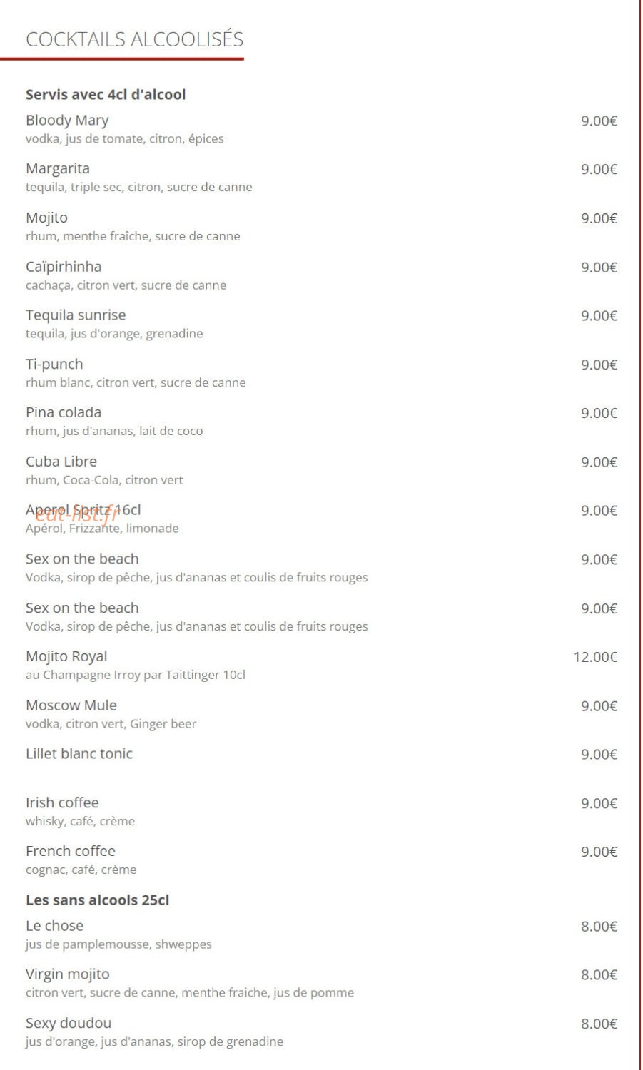 Le Vert Tulipe — carte page 7