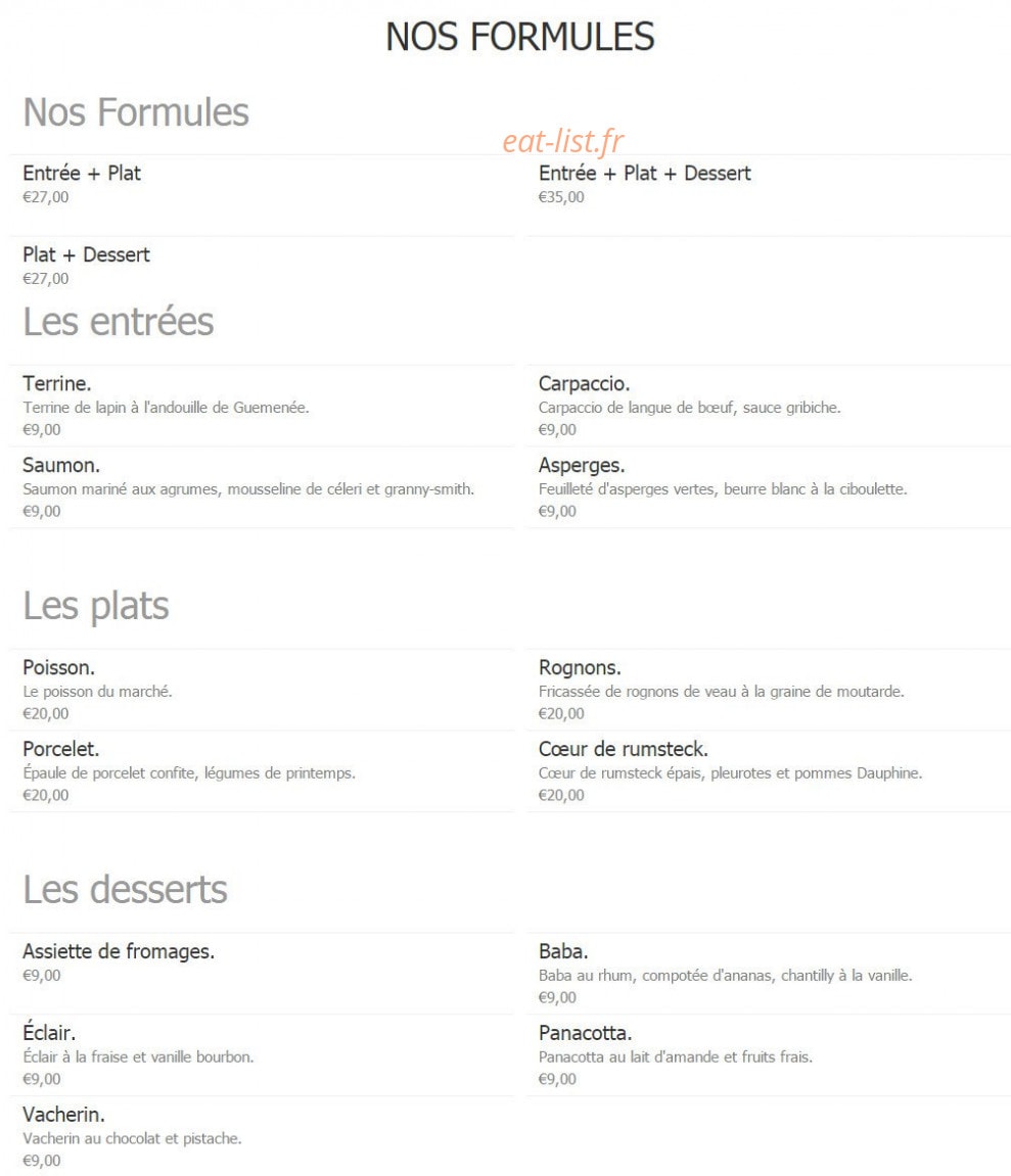 Les canailles — carte page 1
