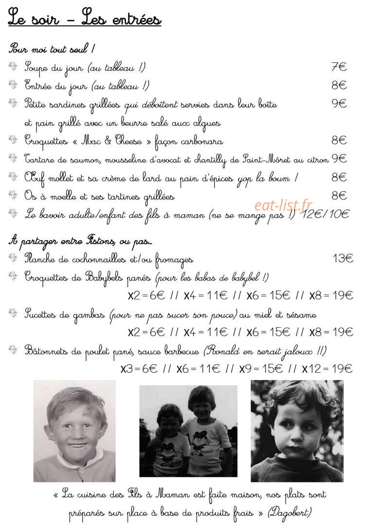 Les Fils à Maman — carte page 2