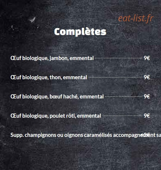 Les Maîtres Crêpiers — carte page 2