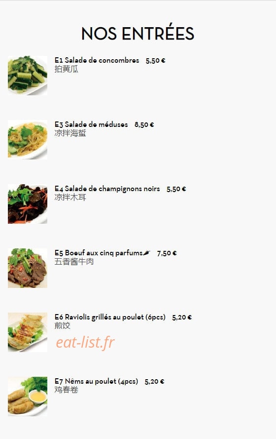 Les Pâtes de Victoire — carte page 1