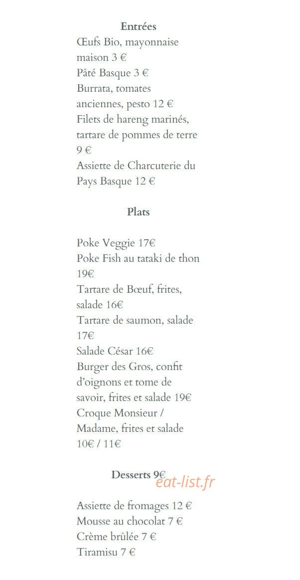 Les Ptits Gros — carte page 1